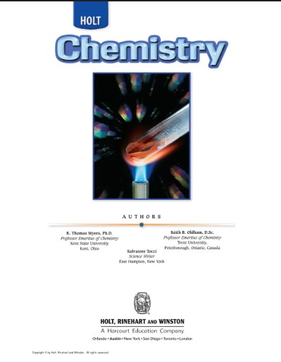 Holt Chemistry Cover